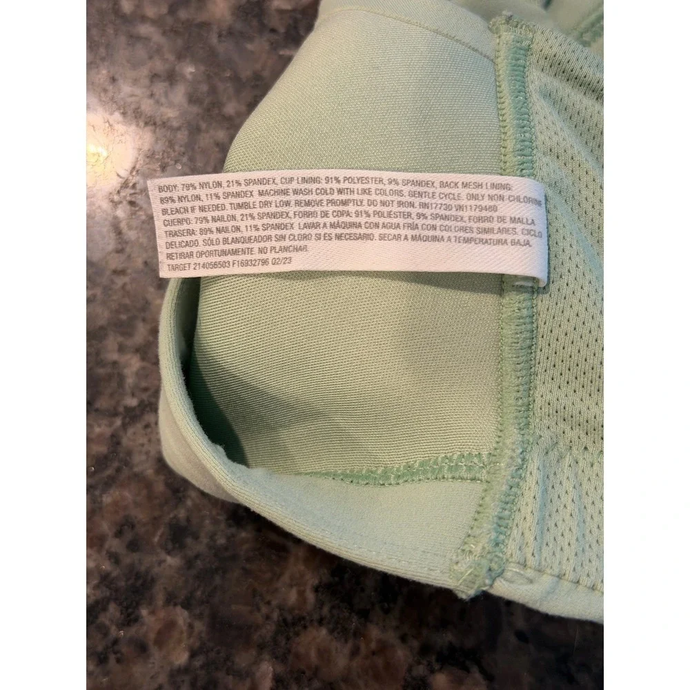 All in Motion Womens Light Green Double Strap Sports Bra Size M Activewear